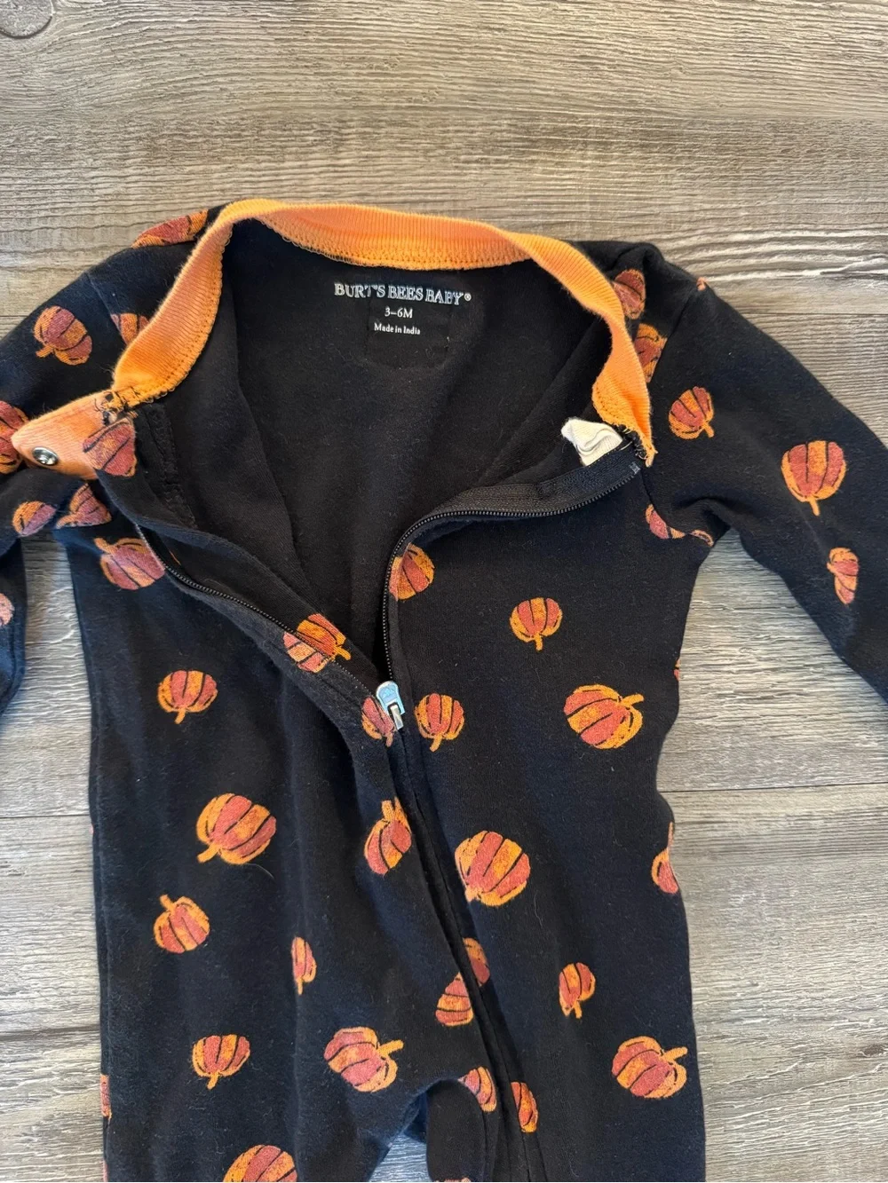 3-Pack Kids Halloween Footed One-Pieces - Orange, Black & White